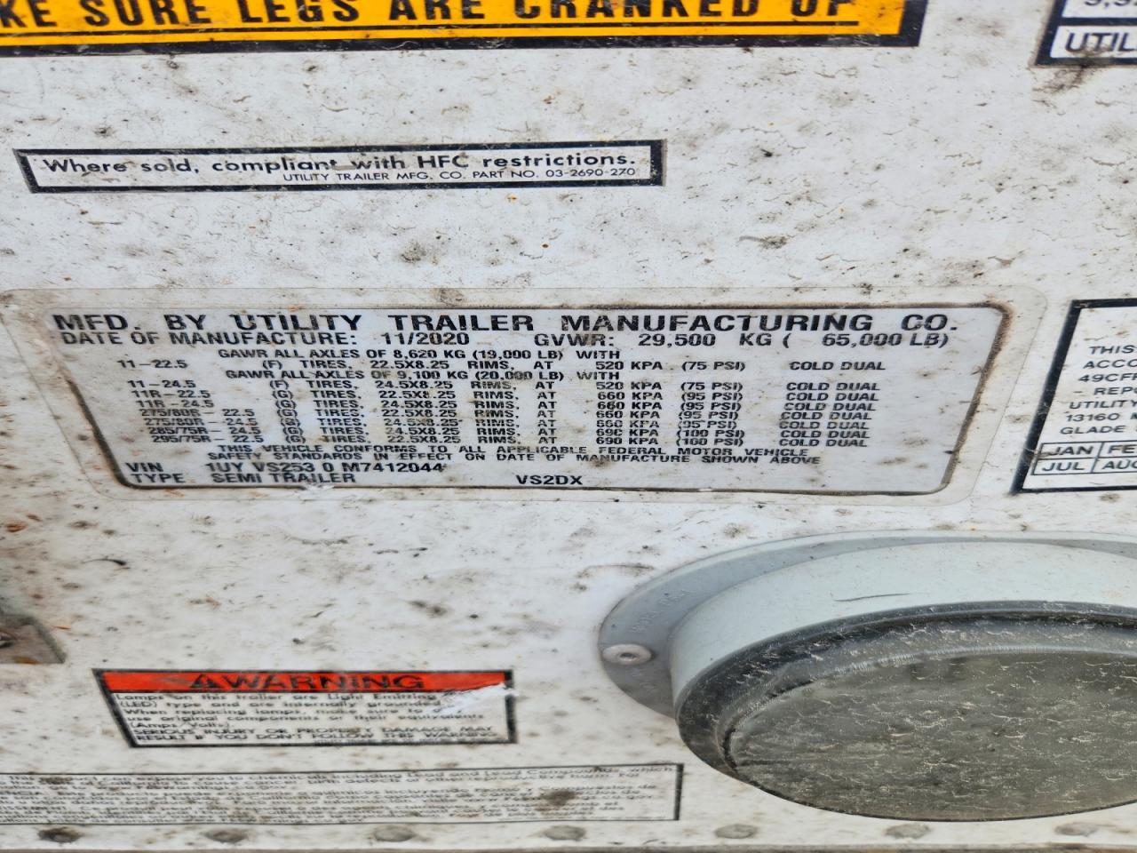 2021 Utility VS2DX DRY Van Trailer