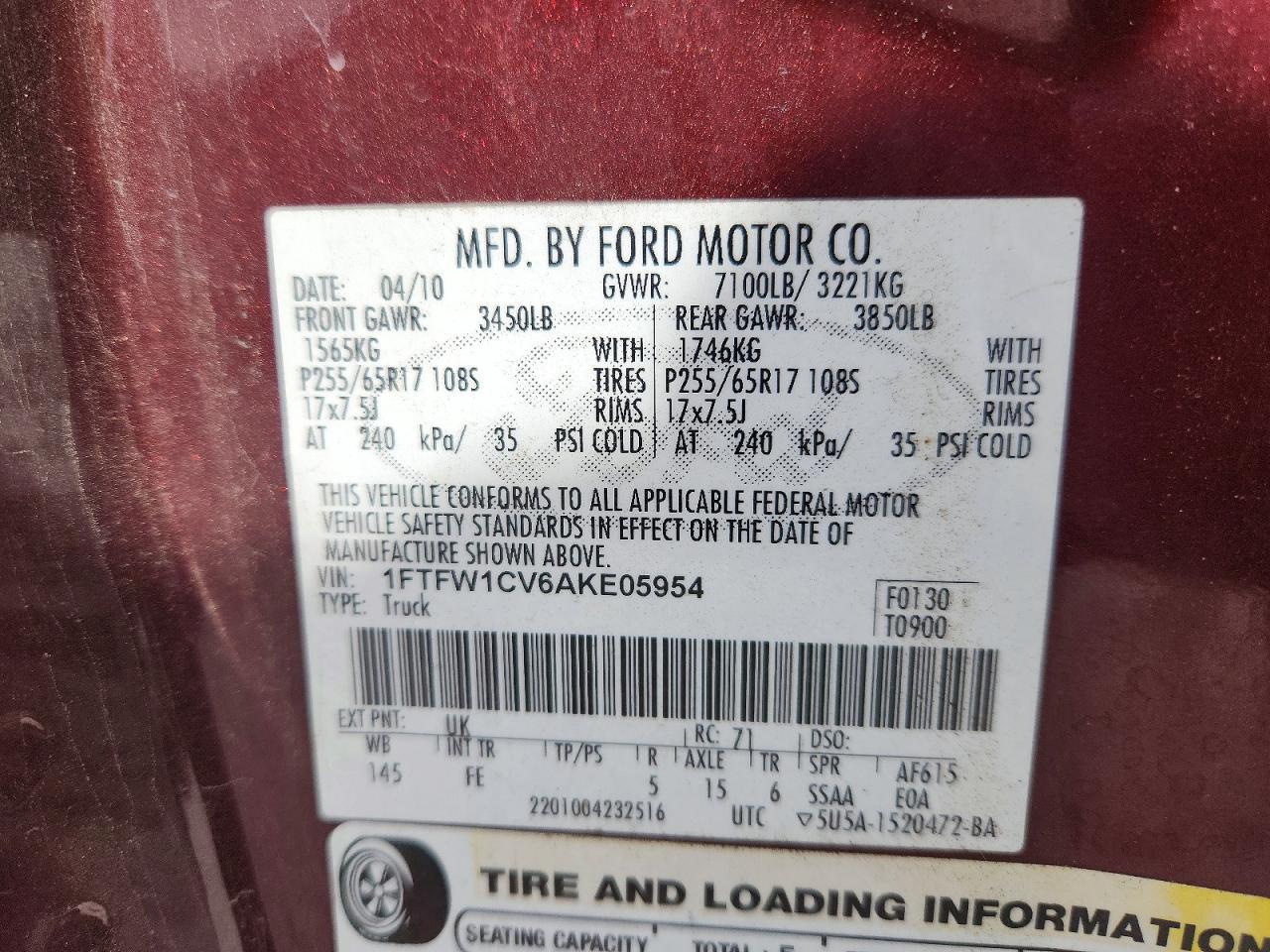 2010 Ford F150 Supercrew