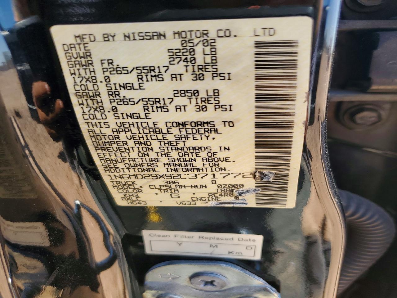 2002 Nissan Frontier Crew Cab SC