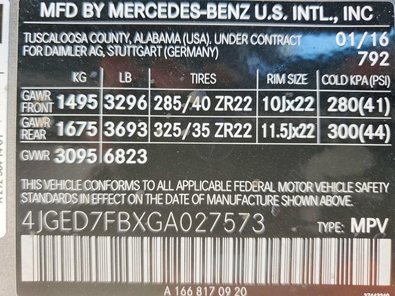 2016 Mercedes-Benz Gle Coupe 63 Amg-s