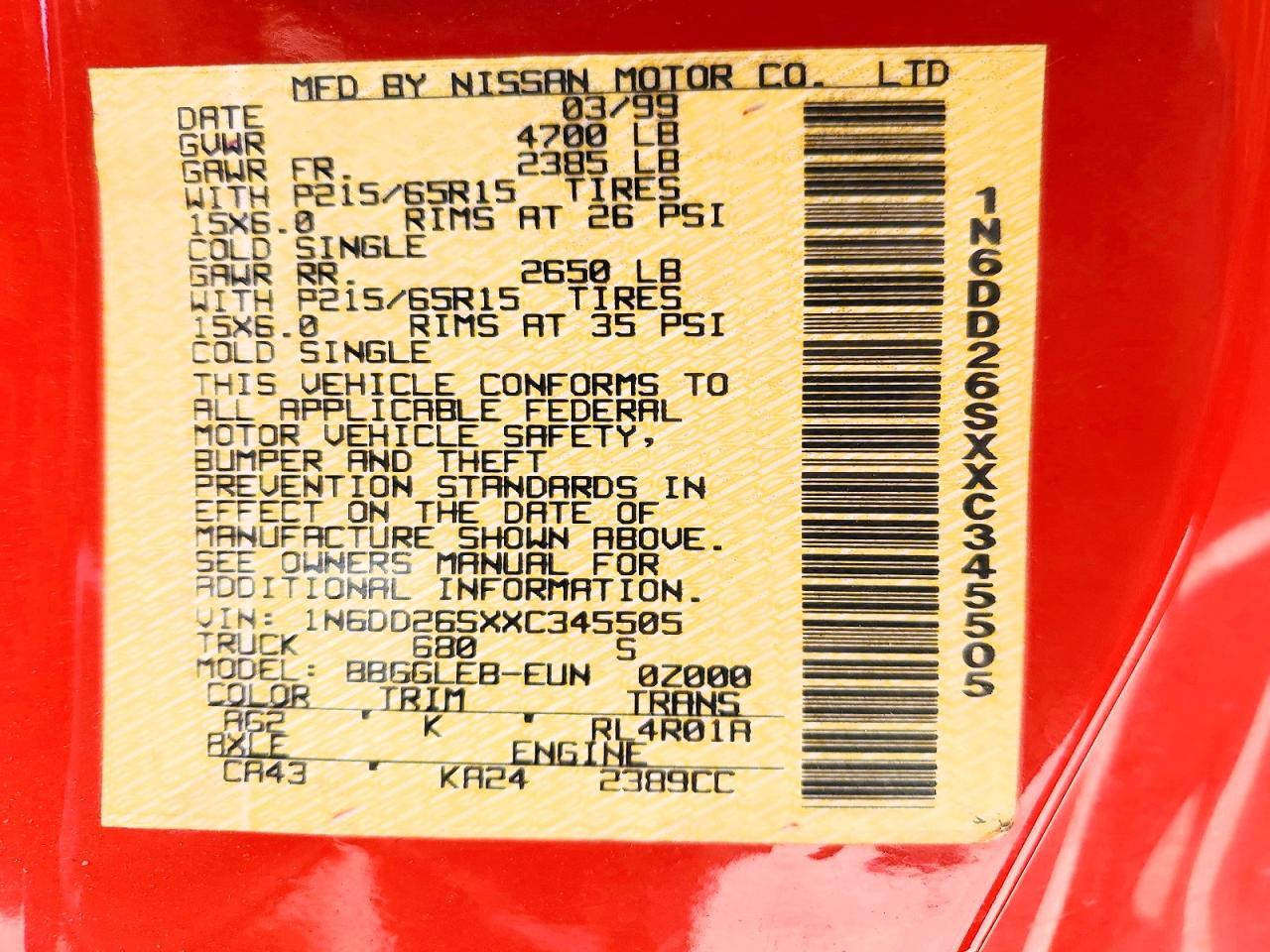 1999 Nissan Frontier XE