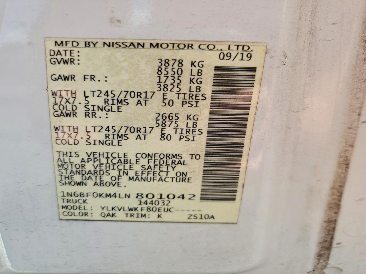 2020 Nissan NV 1500 Delivery Van