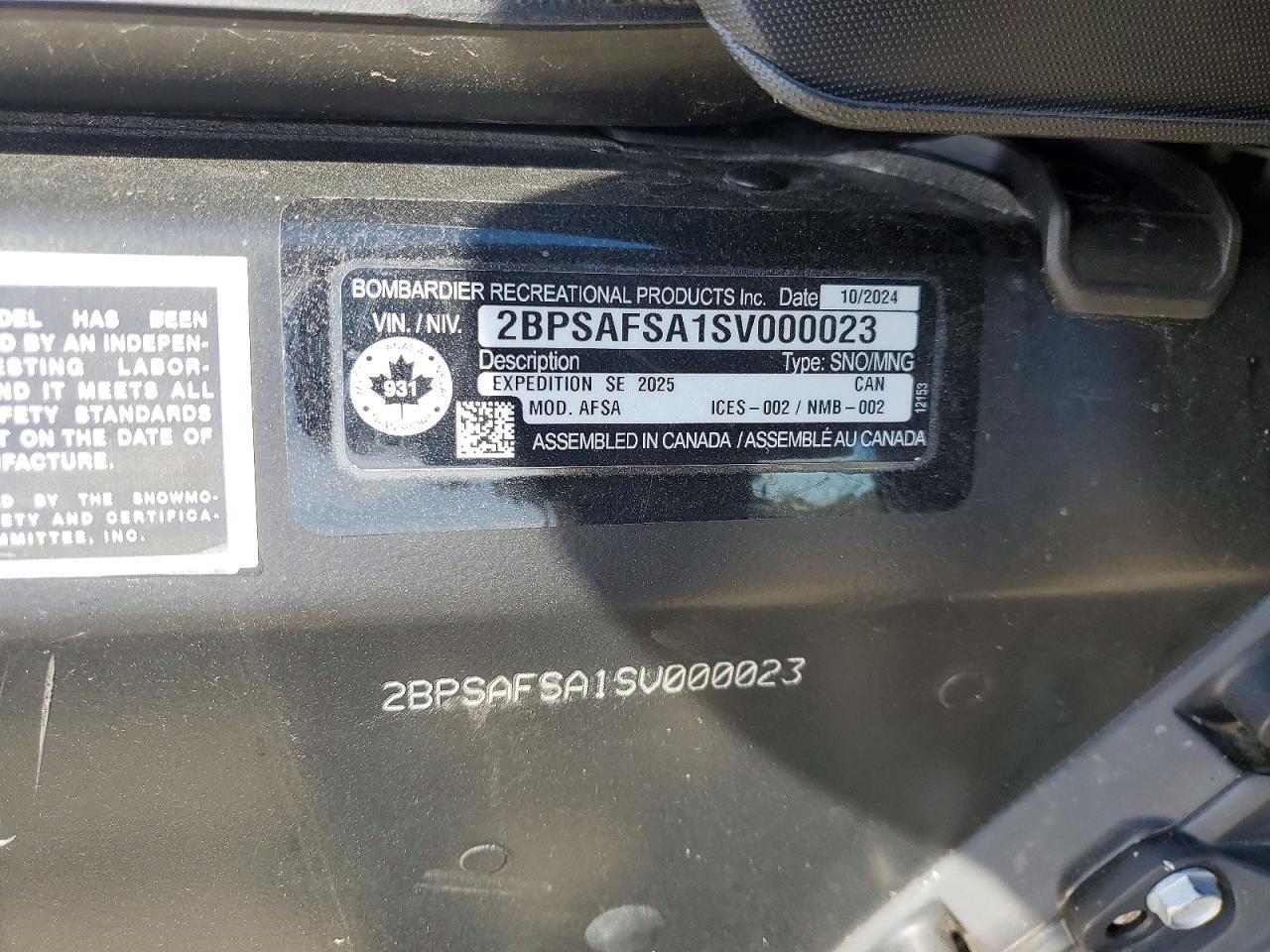 2025 Skidoo Expedition SE 900 AC