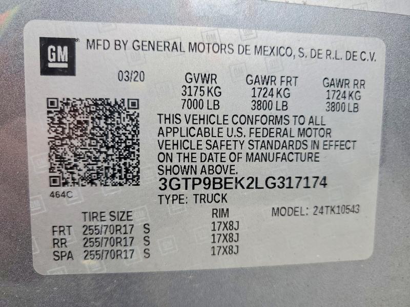 2020 GMC Sierra K1500 SLE