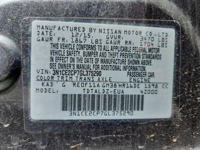 2016 Nissan Versa Note sv