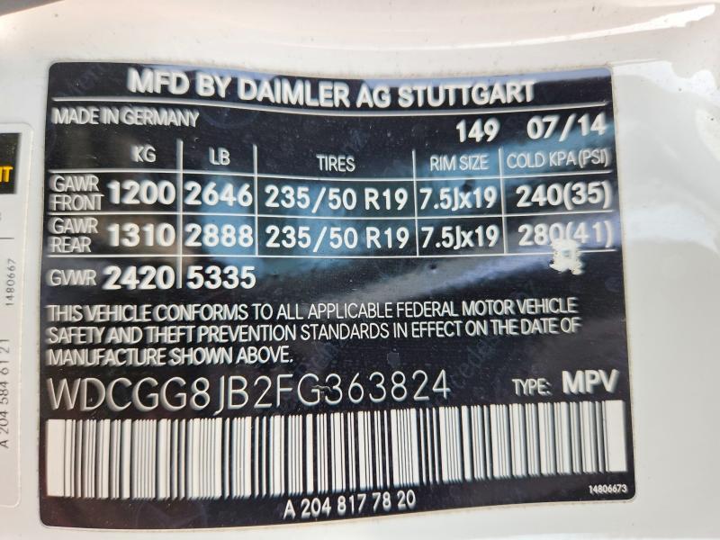 2015 Mercedes-Benz Glk 350 4matic