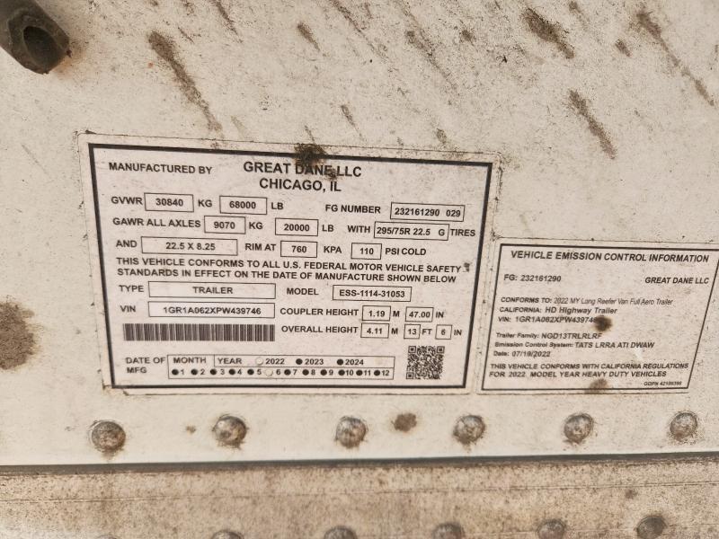 2023 Great Dane ESS-1114-31053 Refrigerated Van Trailer
