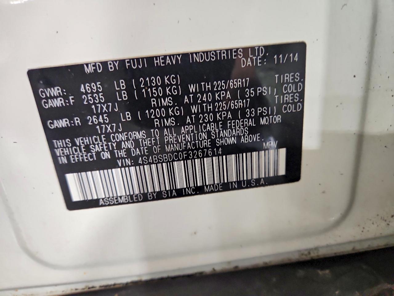 2015 Subaru Outback 2.5i Premium