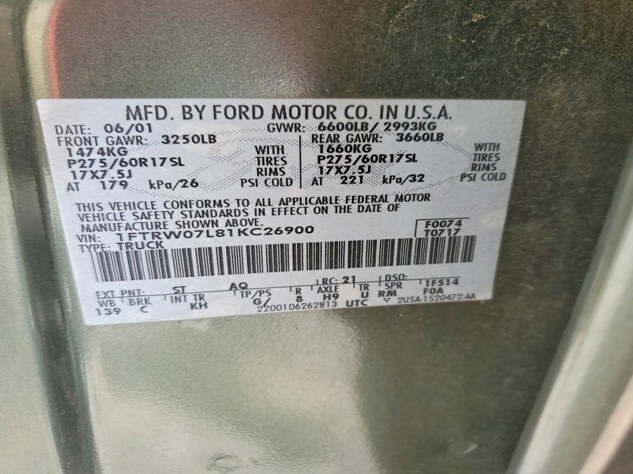 2001 Ford F150 Supercrew