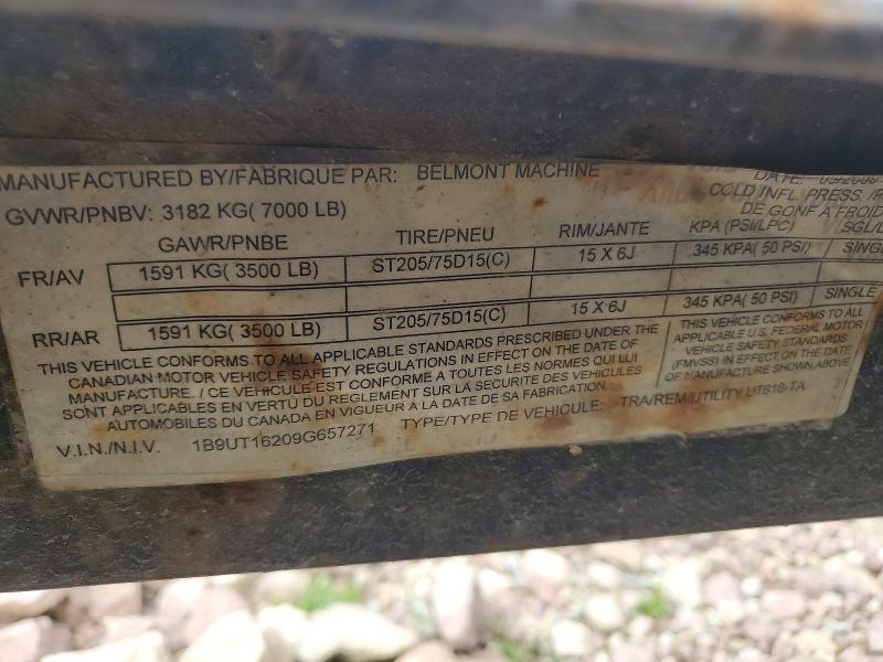 2009 Belmont UT616-TA Utility Trailer