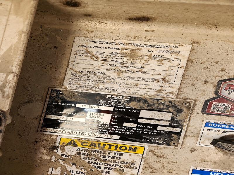 2026 Mac Trailer 2026 MAC END Dump Trailer