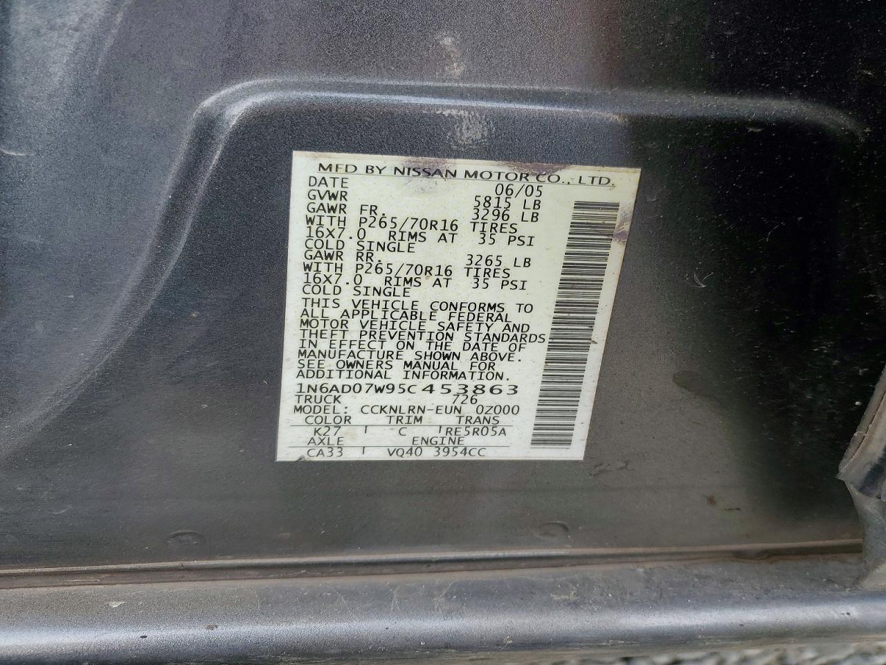 2005 Nissan Frontier SE