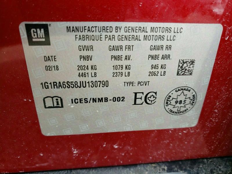 2018 Chevrolet Volt lt