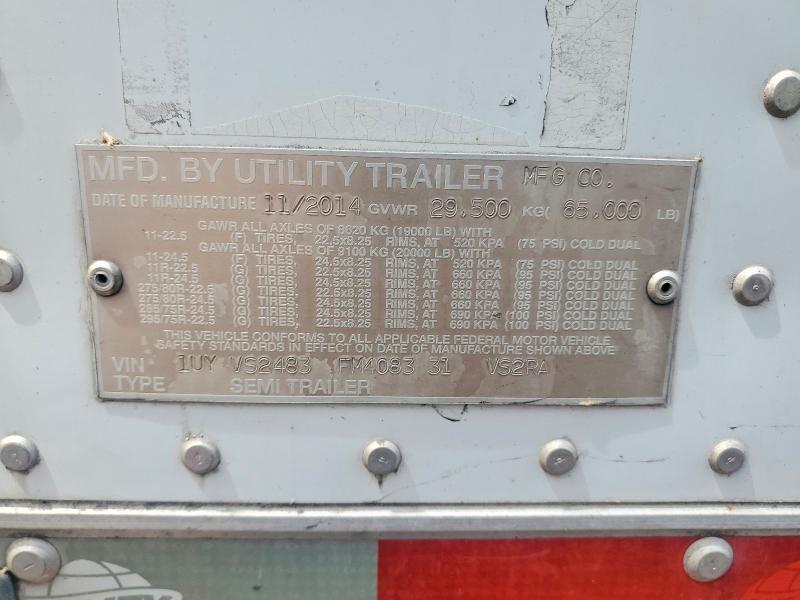 2015 Utility VS2RA DRY Van Trailer