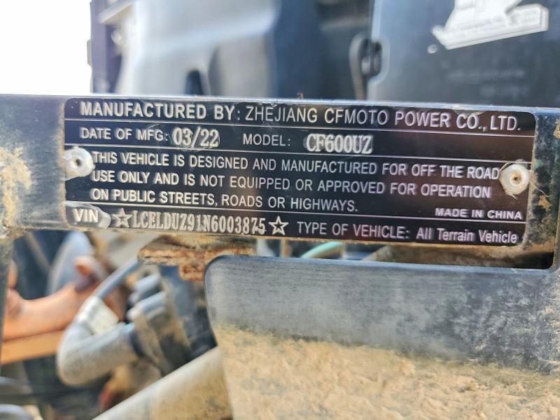 2022 Cfmoto Uforce Utility Vehicle