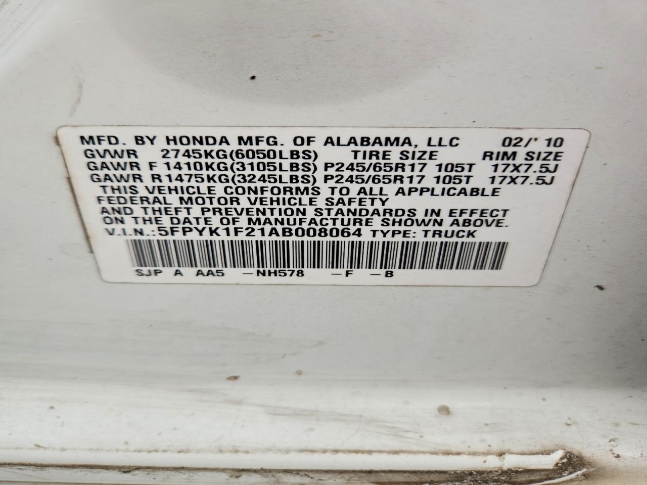 2010 Honda Ridgeline RT