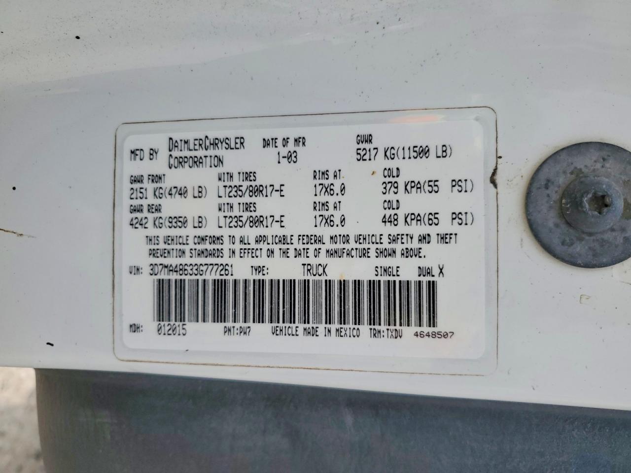 2003 Dodge RAM 3500 ST