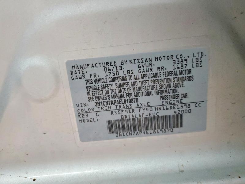 2014 Nissan Versa 1.6 s