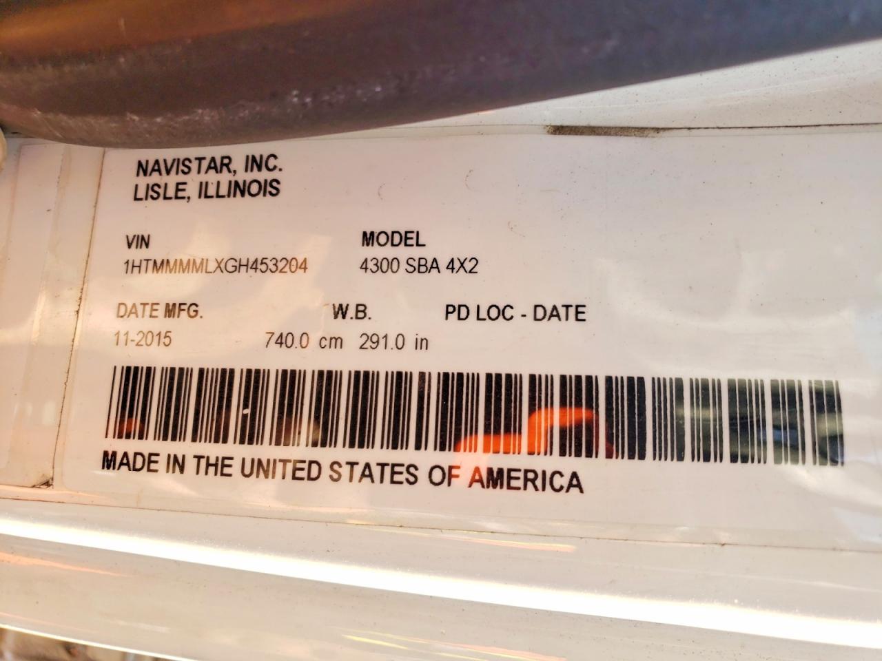 2016 International 4300 BOX Truck