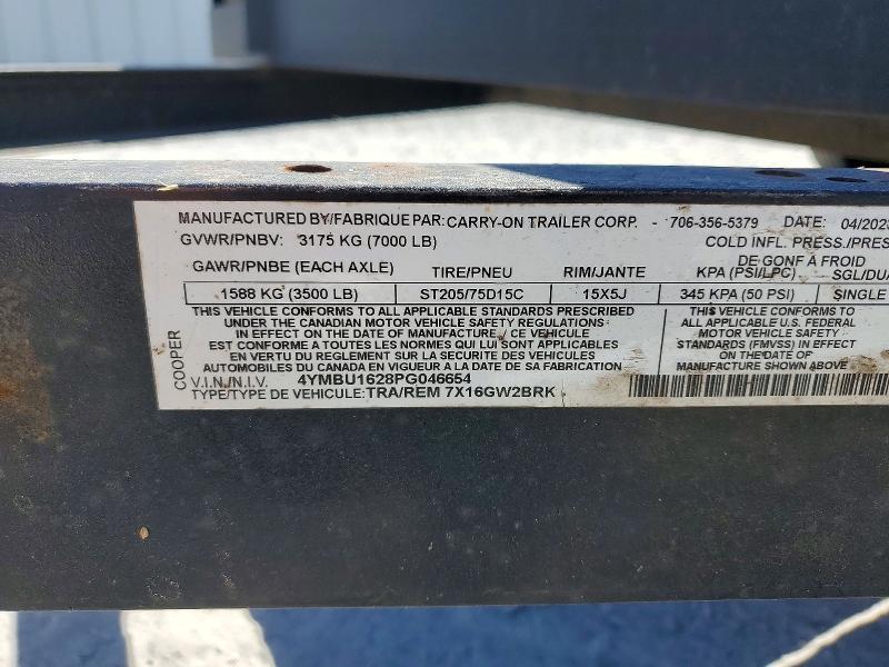 2023 Carry-On 7X16GW2BRK Utility Trailer