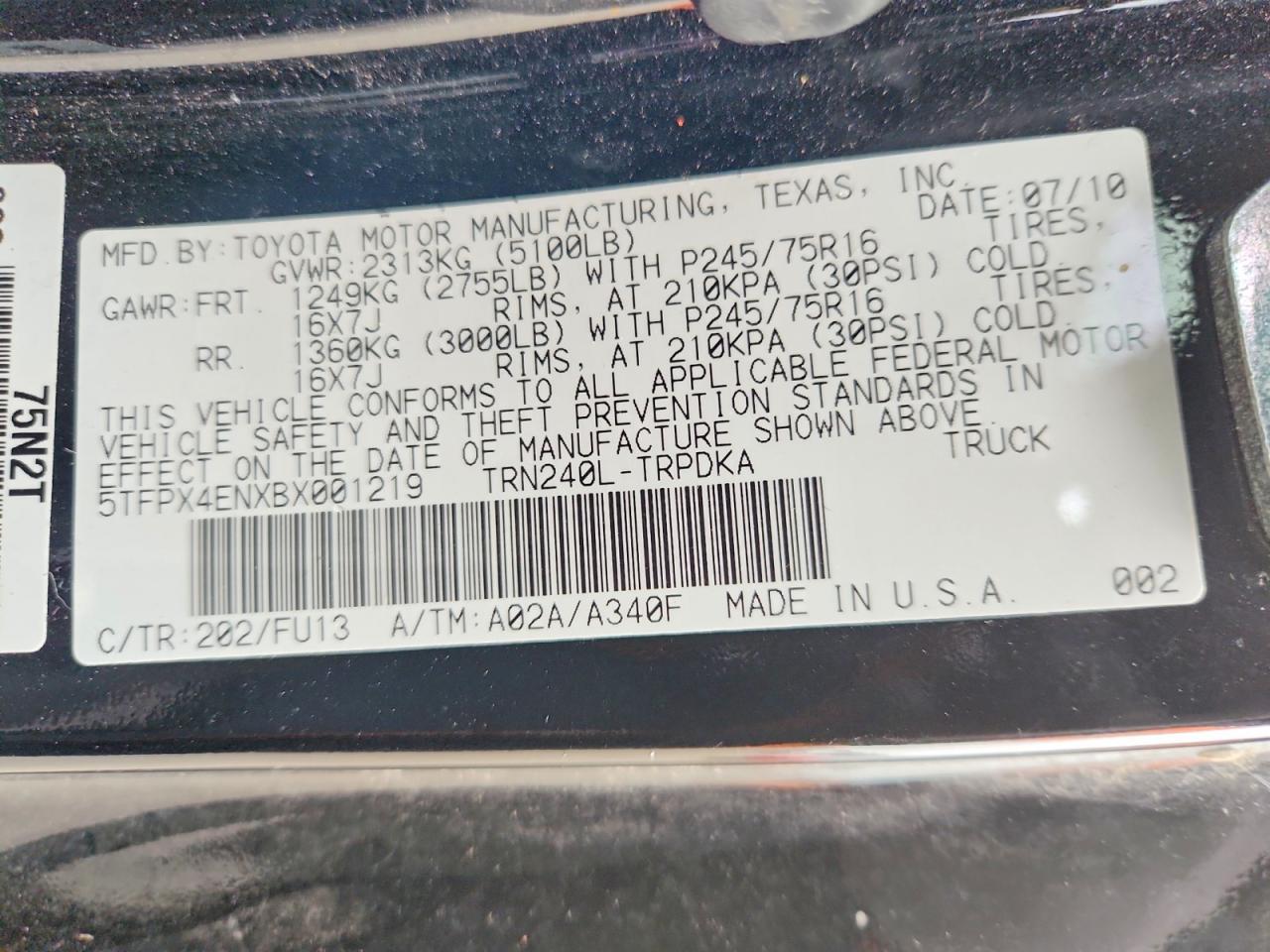 2011 Toyota Tacoma Base