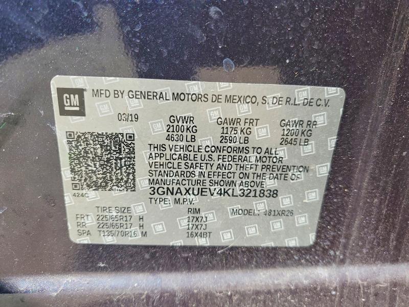 2019 Chev Equinox lt