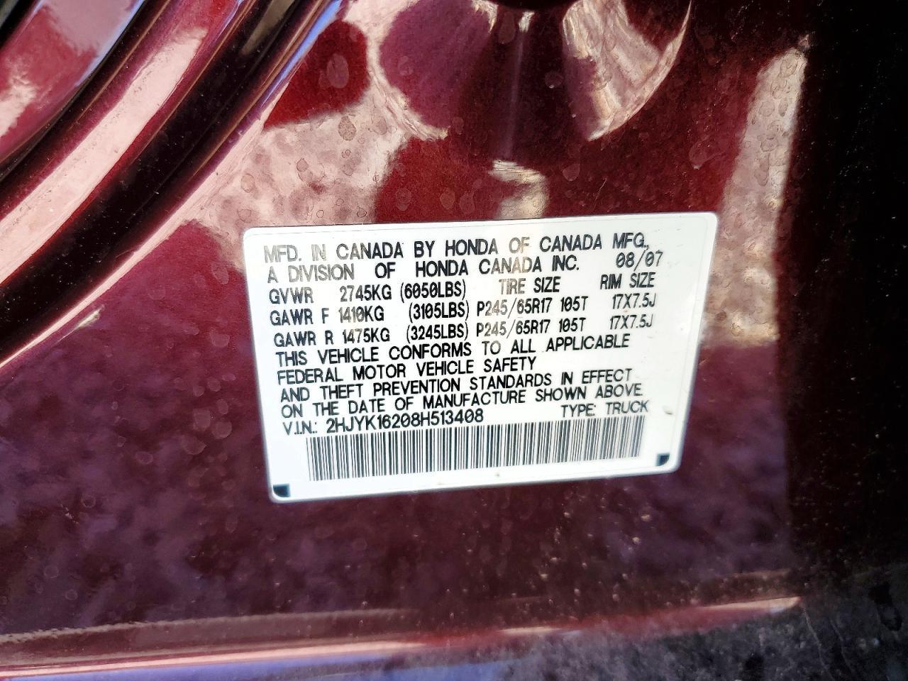 2008 Honda Ridgeline RT