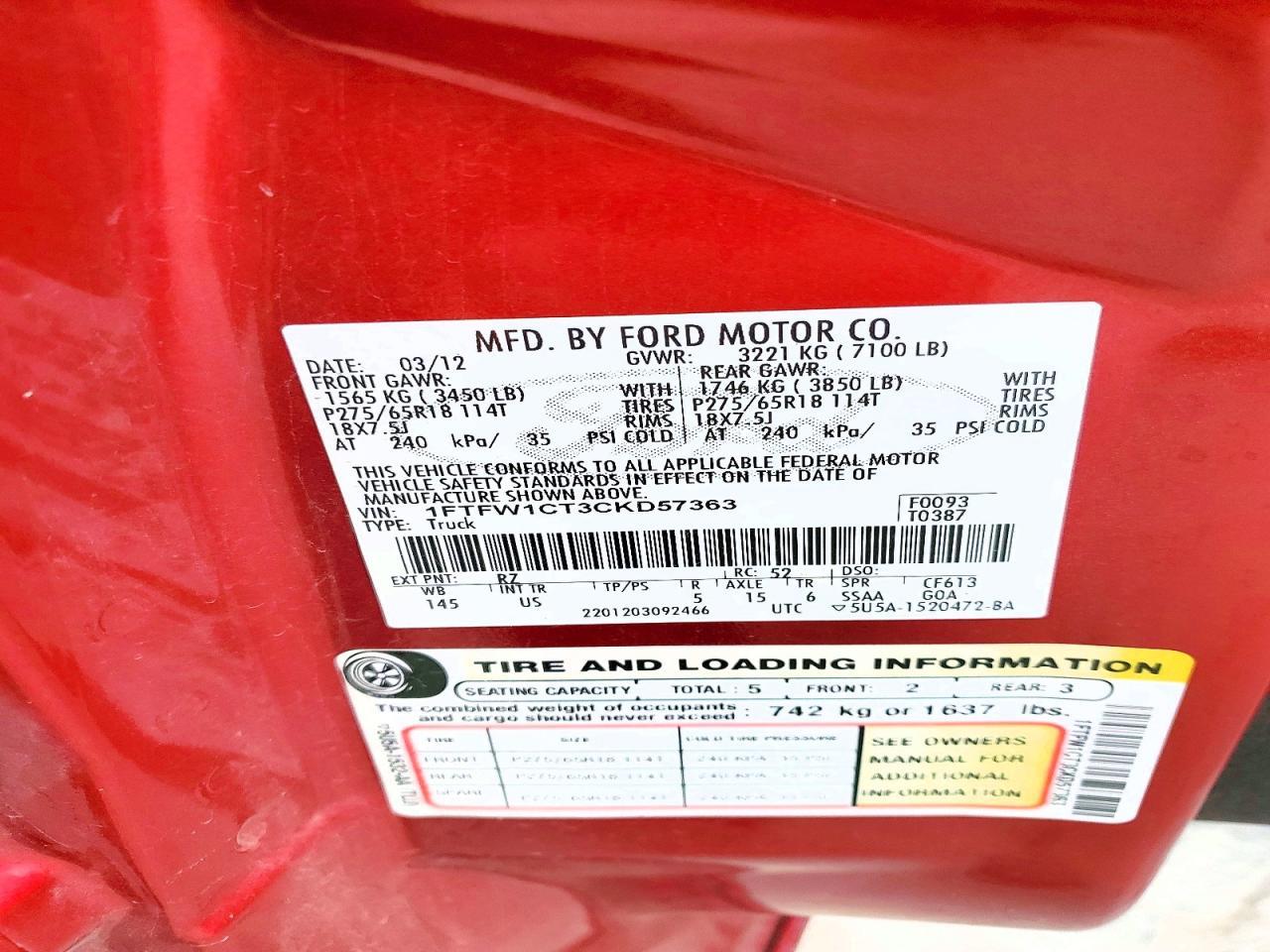 2012 Ford F150 Supercrew