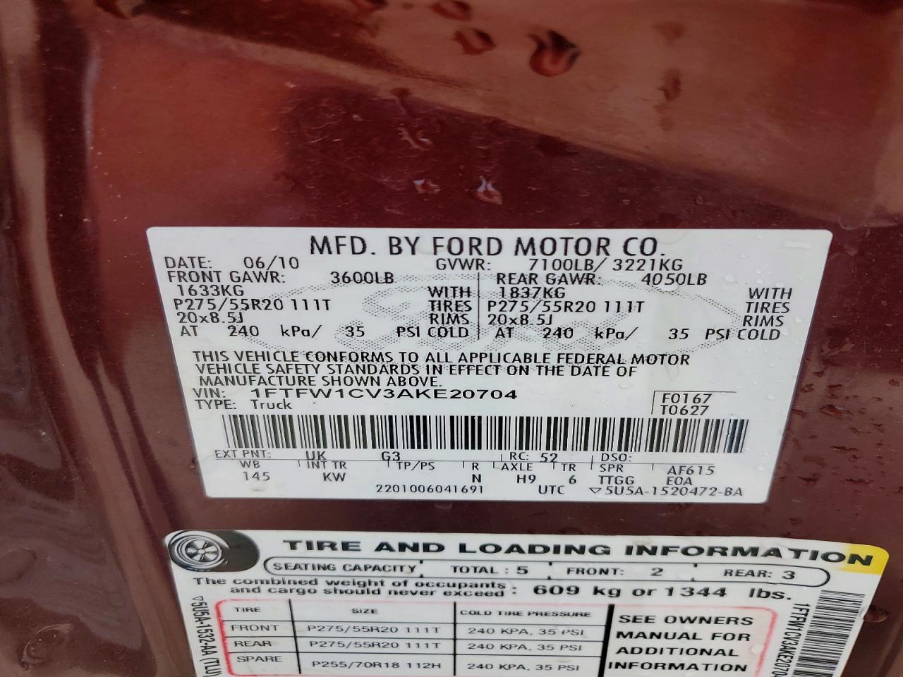 2010 Ford F150 Supercrew