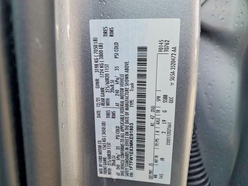 2021 Ford F150 Supercrew