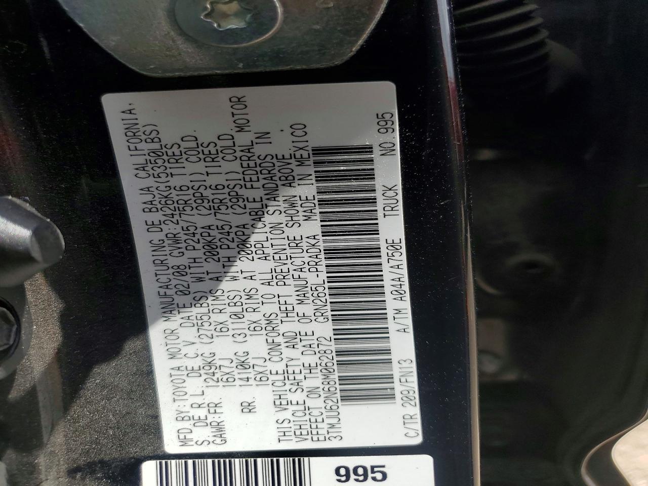 2008 Toyota Tacoma Prerunner V6