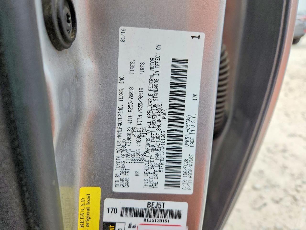 2016 Toyota Tundra SR5