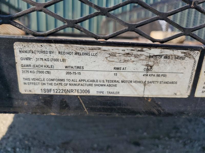 2022 Unknown 2022 RED HOT Welding Utility Trailer