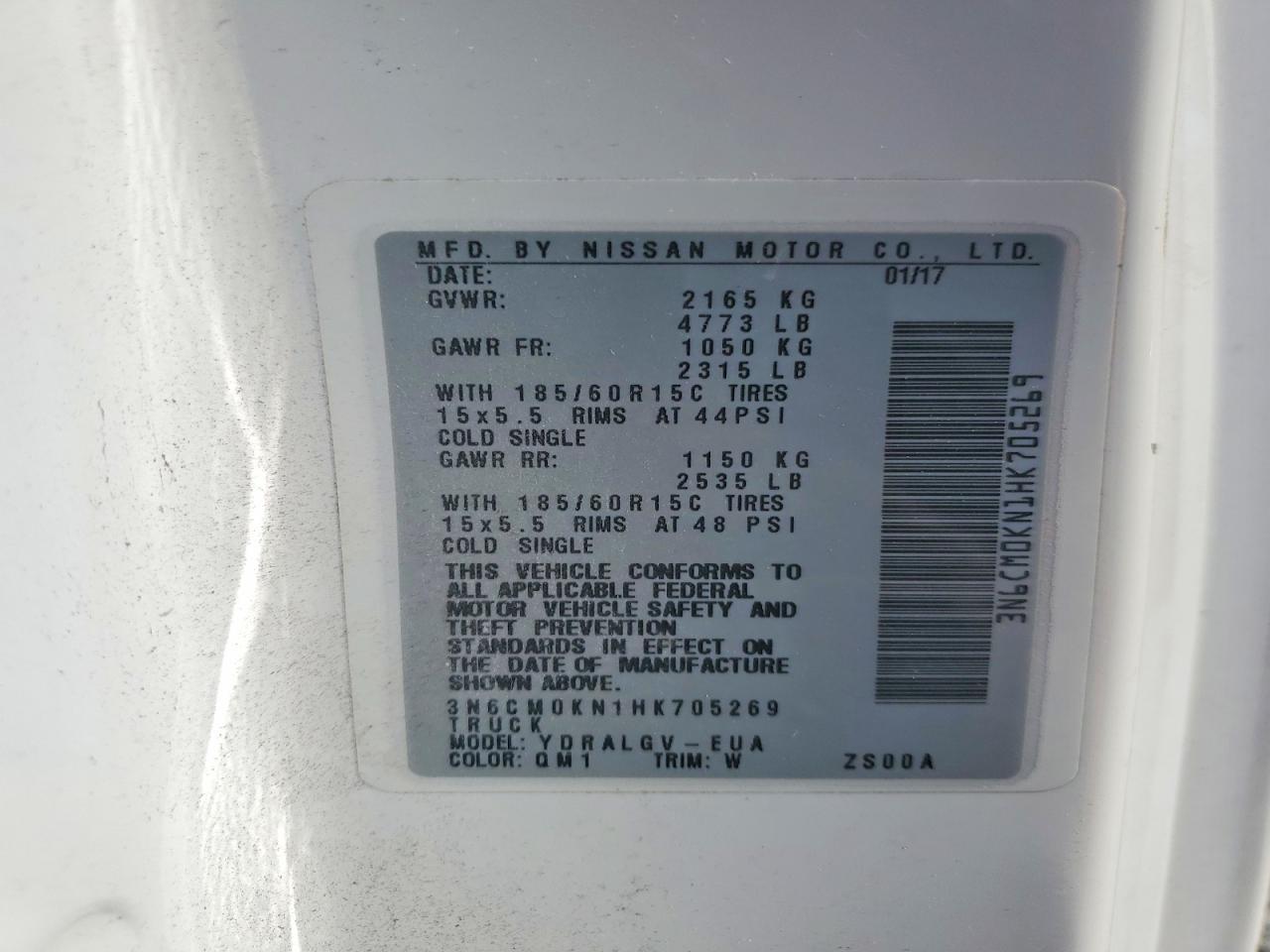 2017 Niss AN NV200 Utility / Service Van