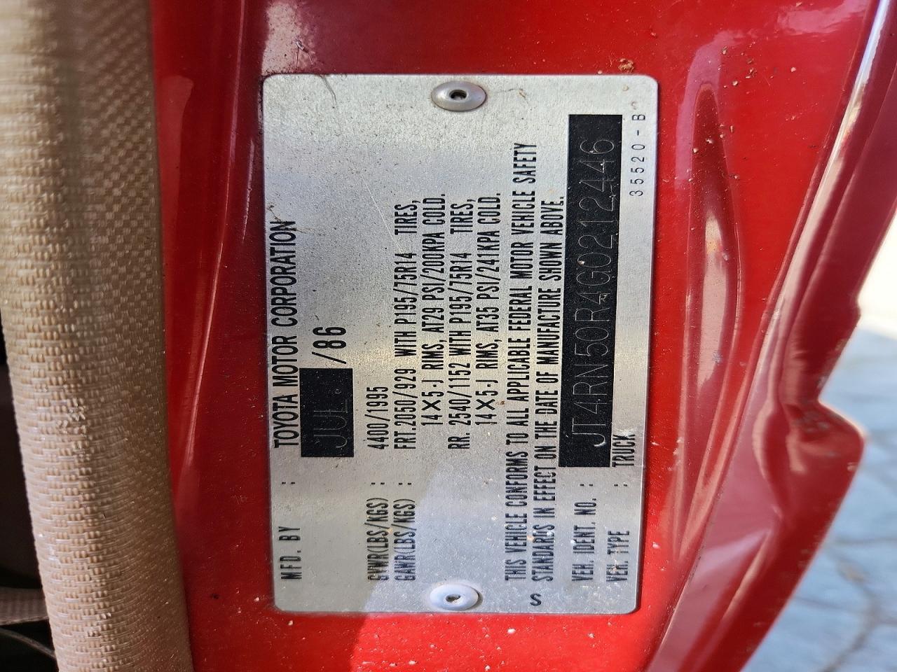 1986 Toyota Pickup Base