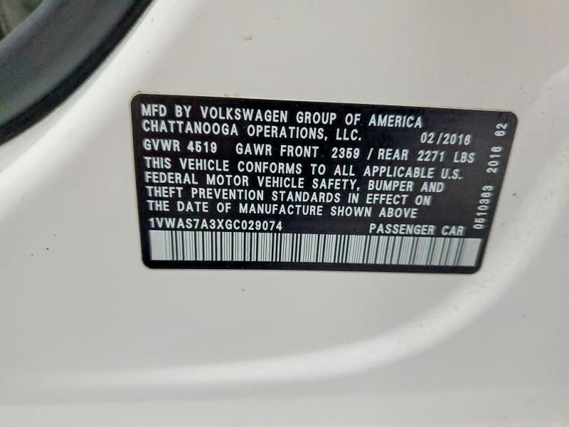 2016 Volkswagen Passat s