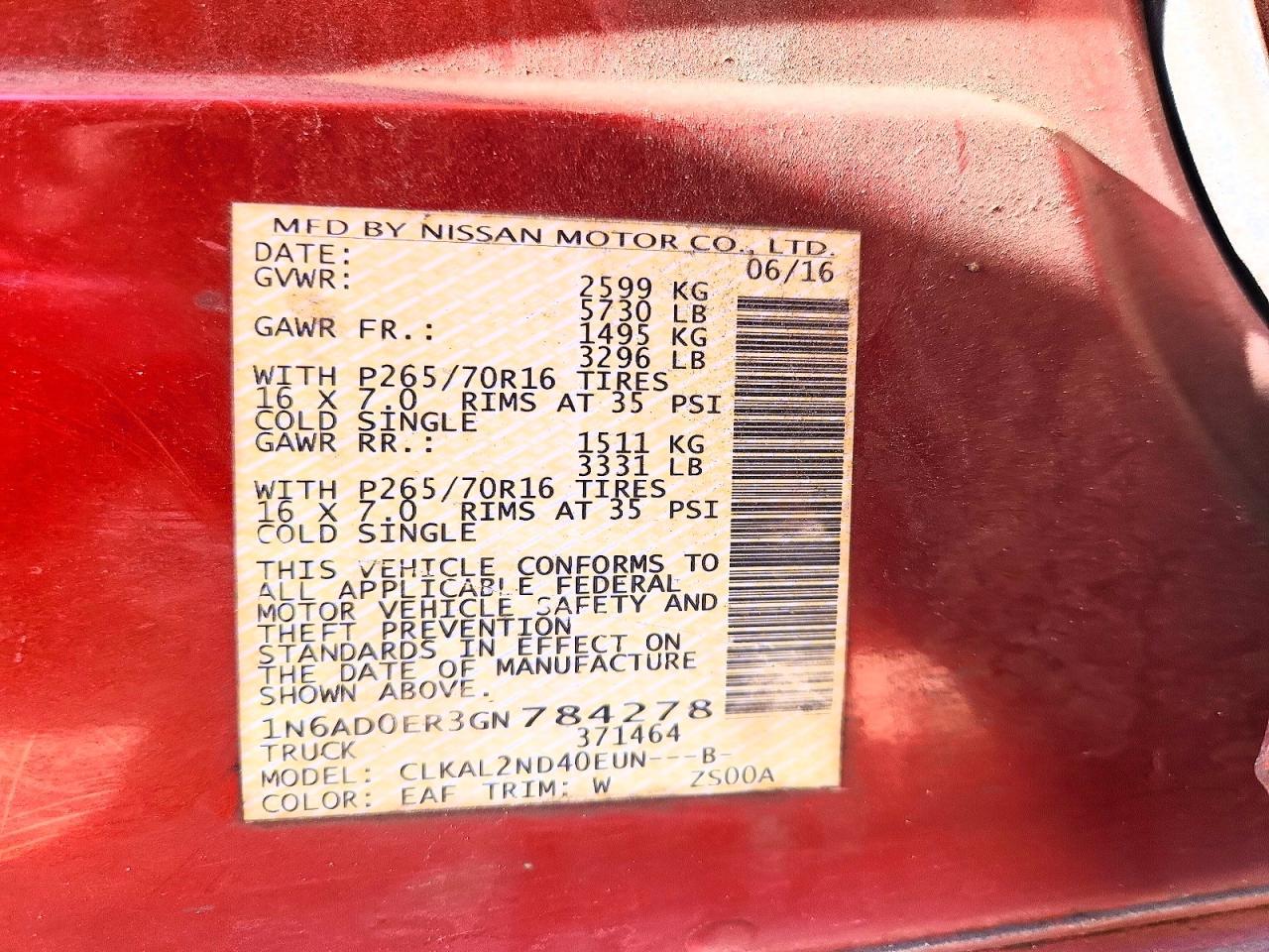 2016 Nissan Frontier SV