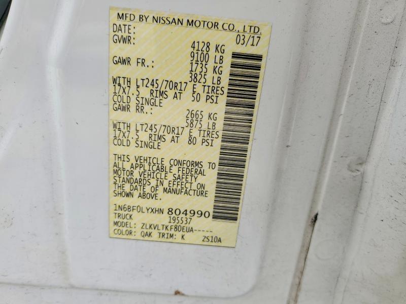 2017 Niss An nv 2500 Delivery van