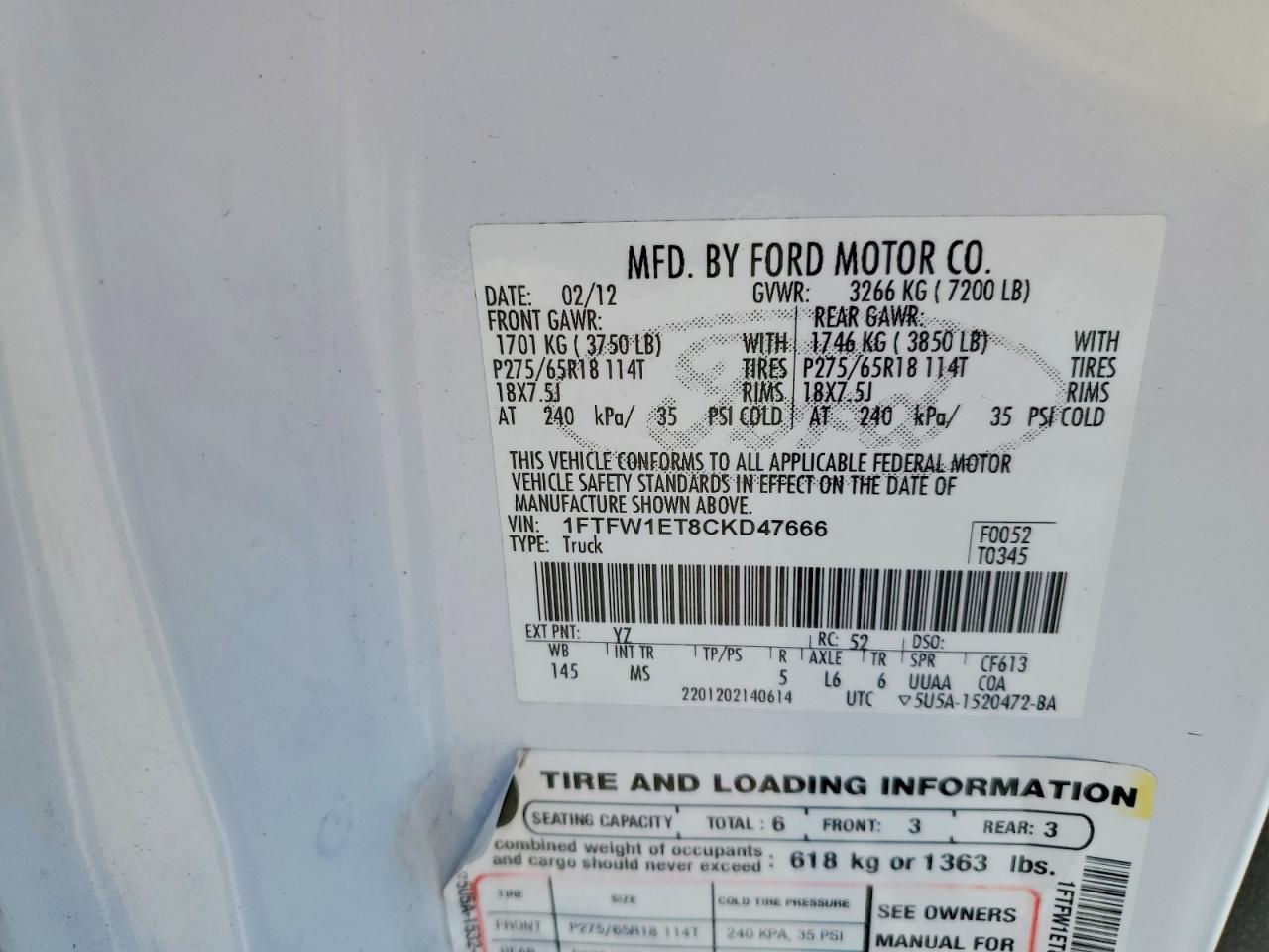 2012 Ford F150 Supercrew