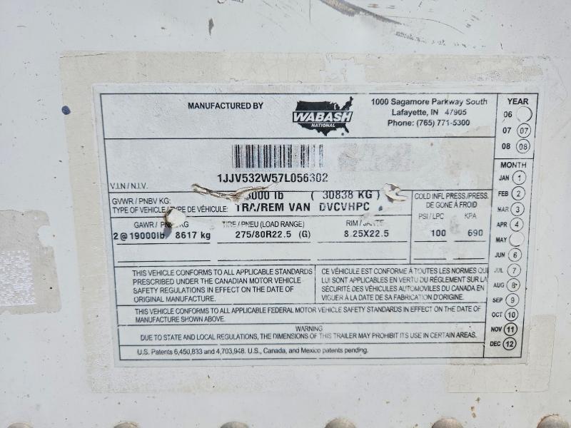 2007 Wabash SH Dvcvhpc DRY Van Trailer