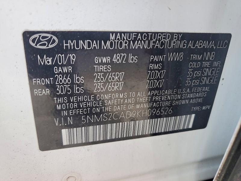 2019 Hyundai Santa fe se 2.4l