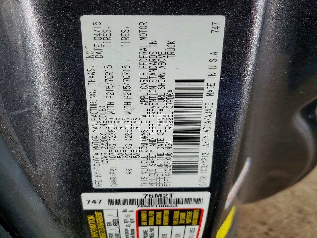 2015 Toyota Tacoma Base