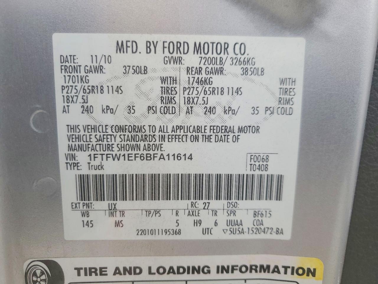 2011 Ford F150 Supercrew