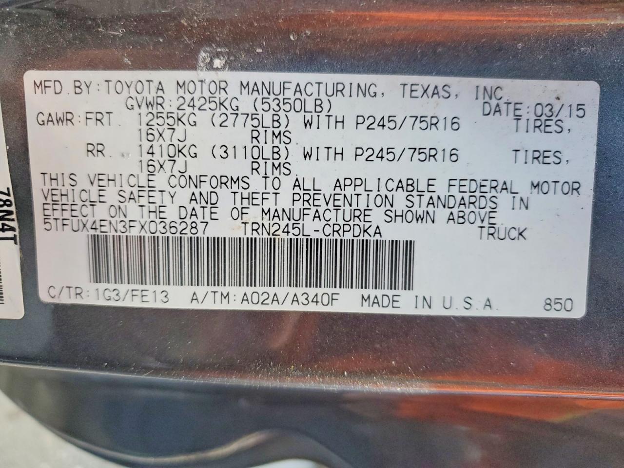 2015 Toyota Tacoma Base
