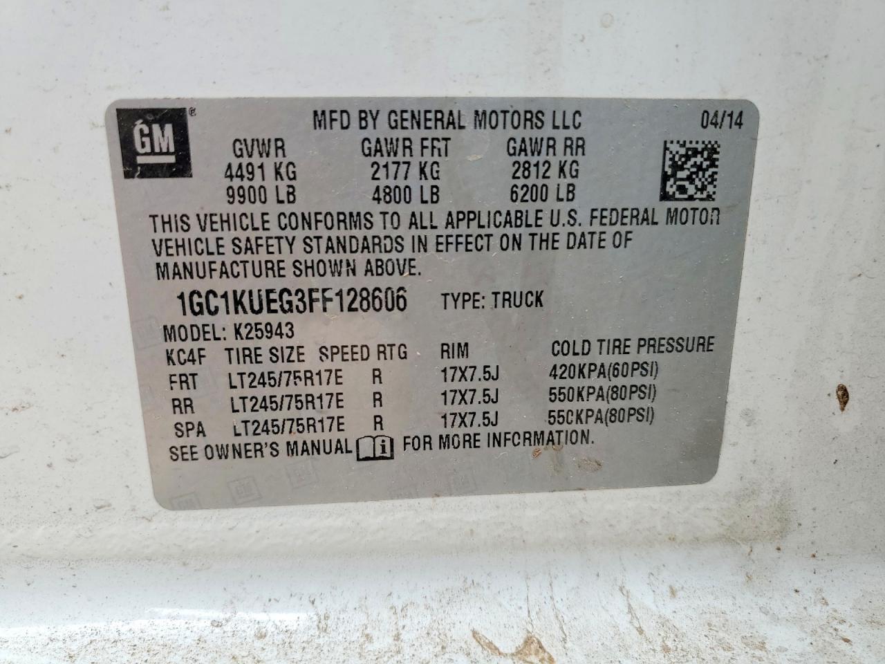 2015 Chev Silverado K2500 Heavy Duty