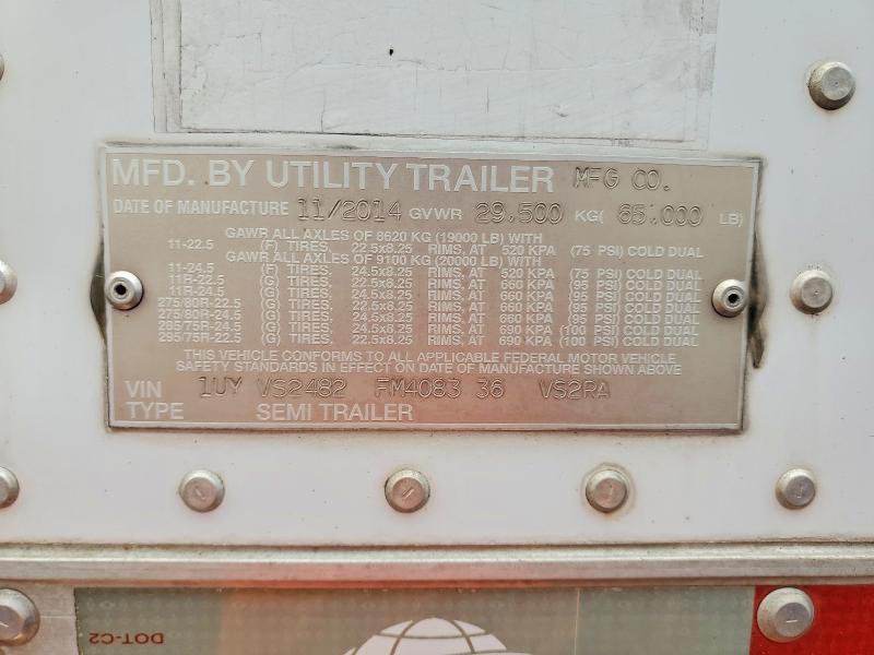 2015 Utility VS2RA Refrigerated Van Trailer