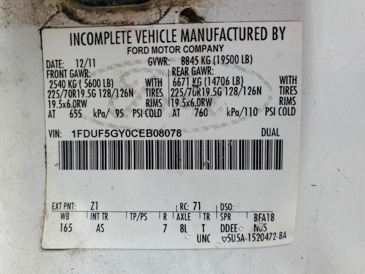 2012 Ford F550-Dump Truck