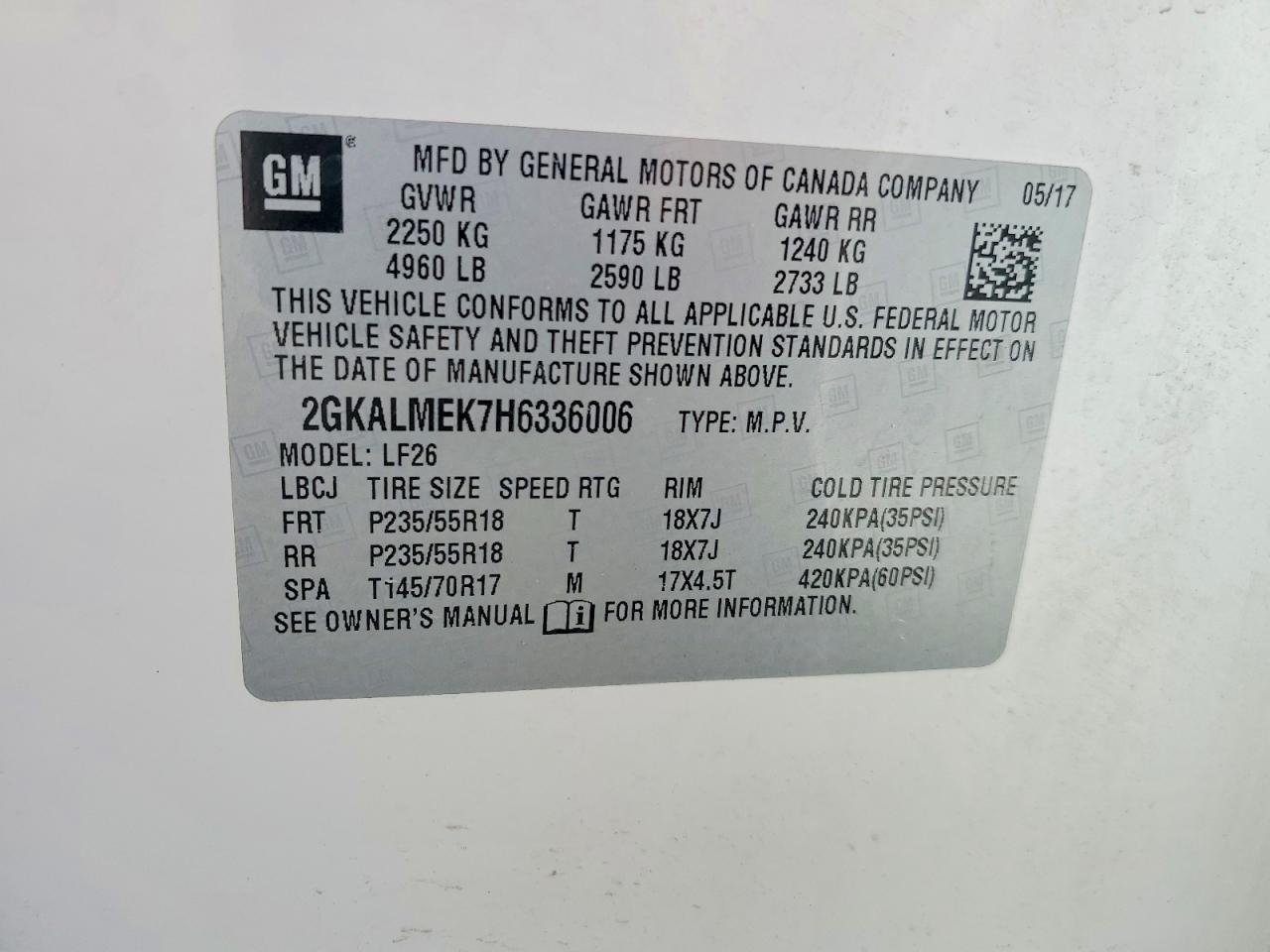 2017 GMC Terrain sle