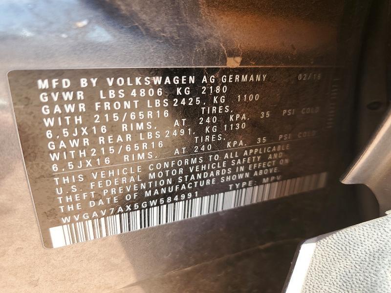 2016 Volkswagen Tiguan s