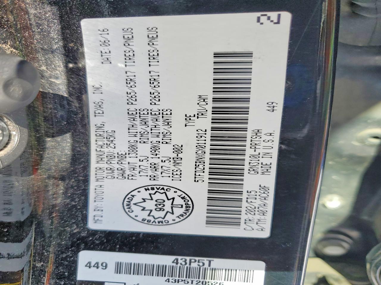 2016 Toyota Tacoma SR5 V6